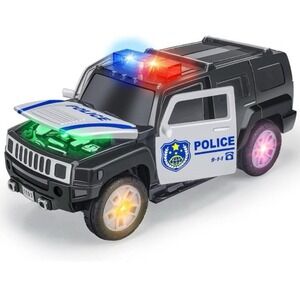 New Police Car Toy, Toy Vehicle with LEDs Lights and Siren Sounds, Realistic Pol